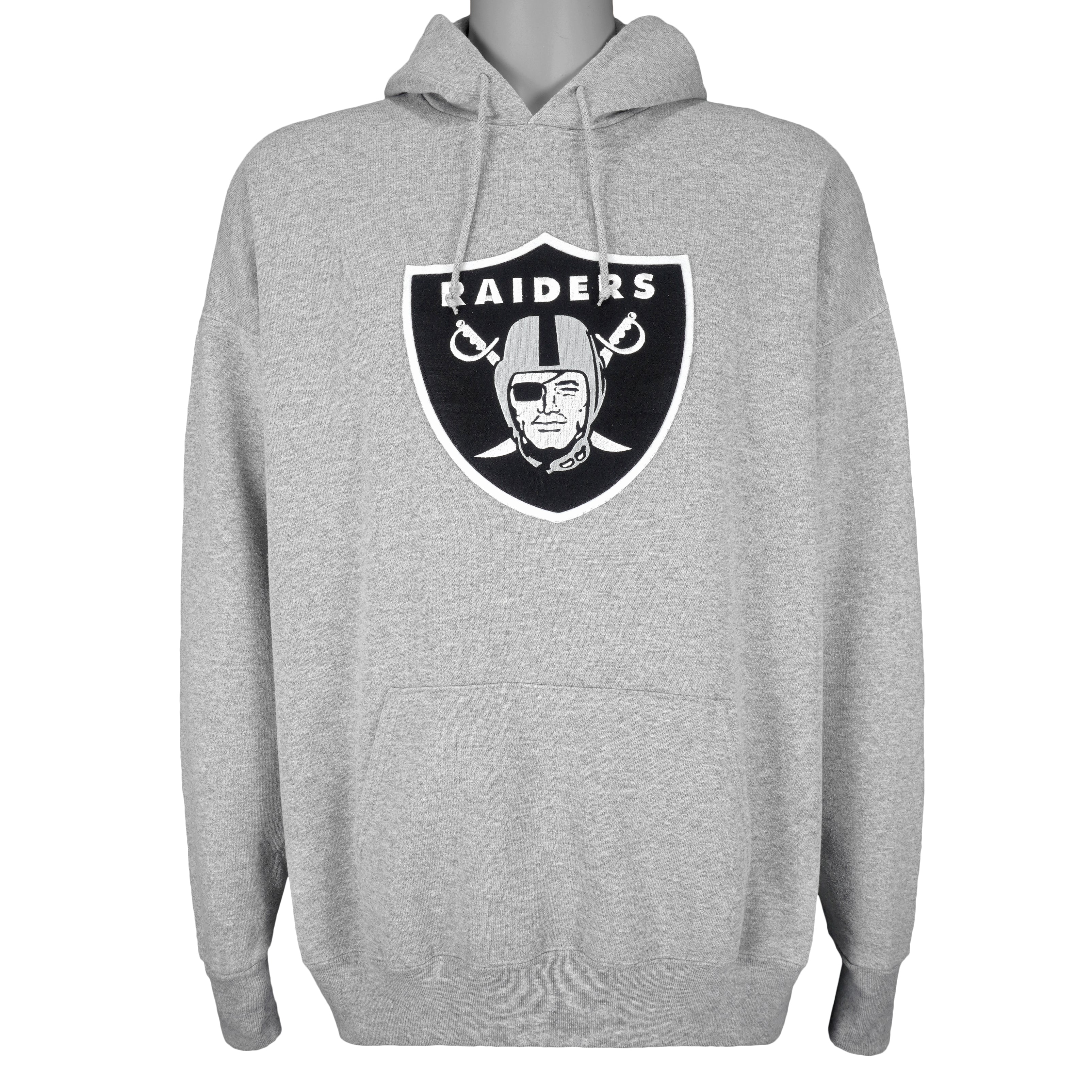 NFL - Grey Raiders Big Logo Hooded Sweatshirt 1990s X-Large Vintage Retro Football