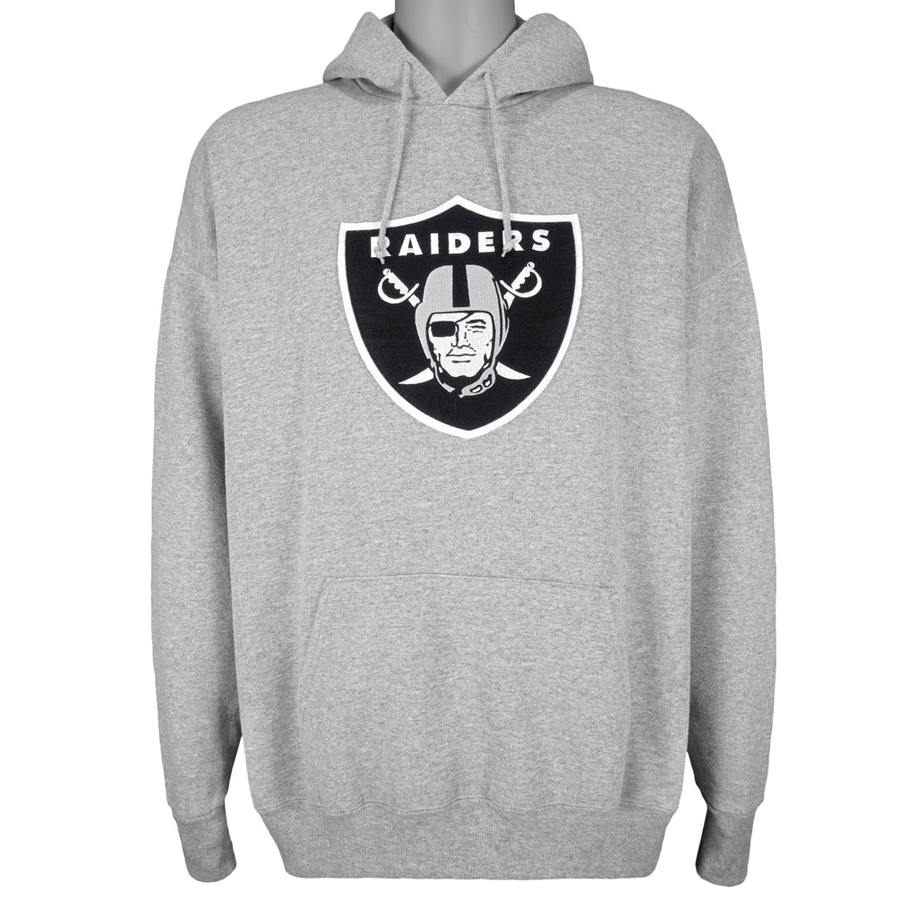 NFL - Grey Raiders Big Logo Hooded Sweatshirt 1990s X-Large Vintage Retro Football