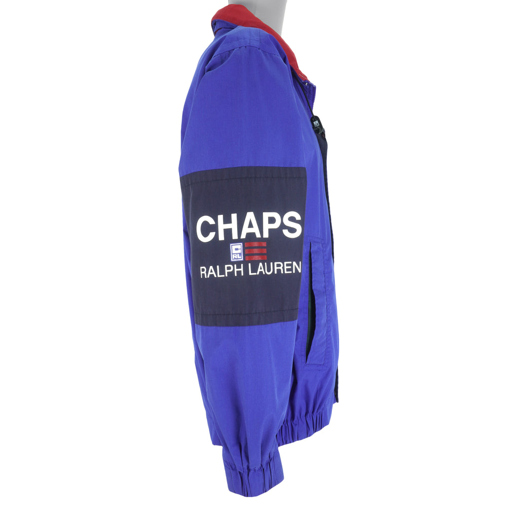Vintage  (Chaps) - Blue Ralph Lauren Zip-Up Jacket 1990s Small Vintage Retro