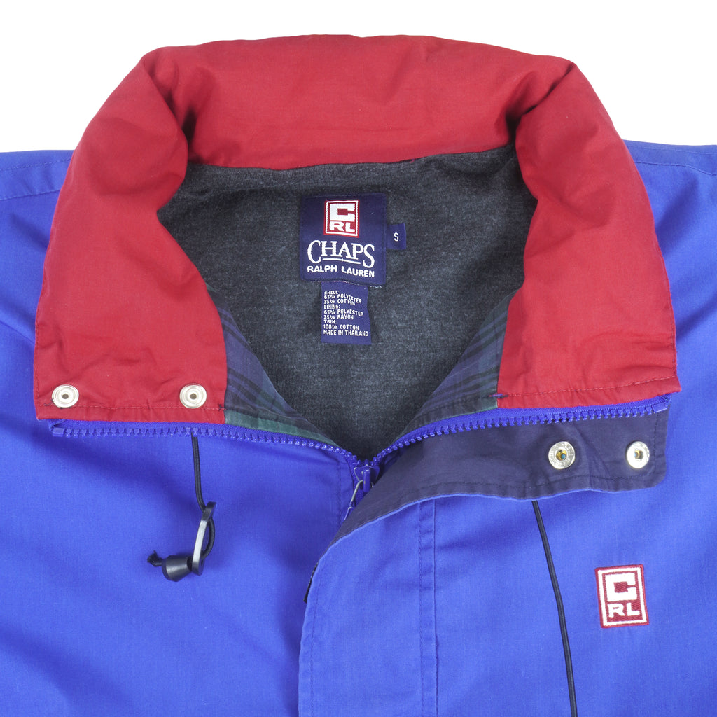 Vintage  (Chaps) - Blue Ralph Lauren Zip-Up Jacket 1990s Small Vintage Retro