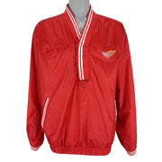 NHL (Pro Player) - Detroit Red Wings Pullover Windbreaker 1990s Medium Vintage Retro Hockey