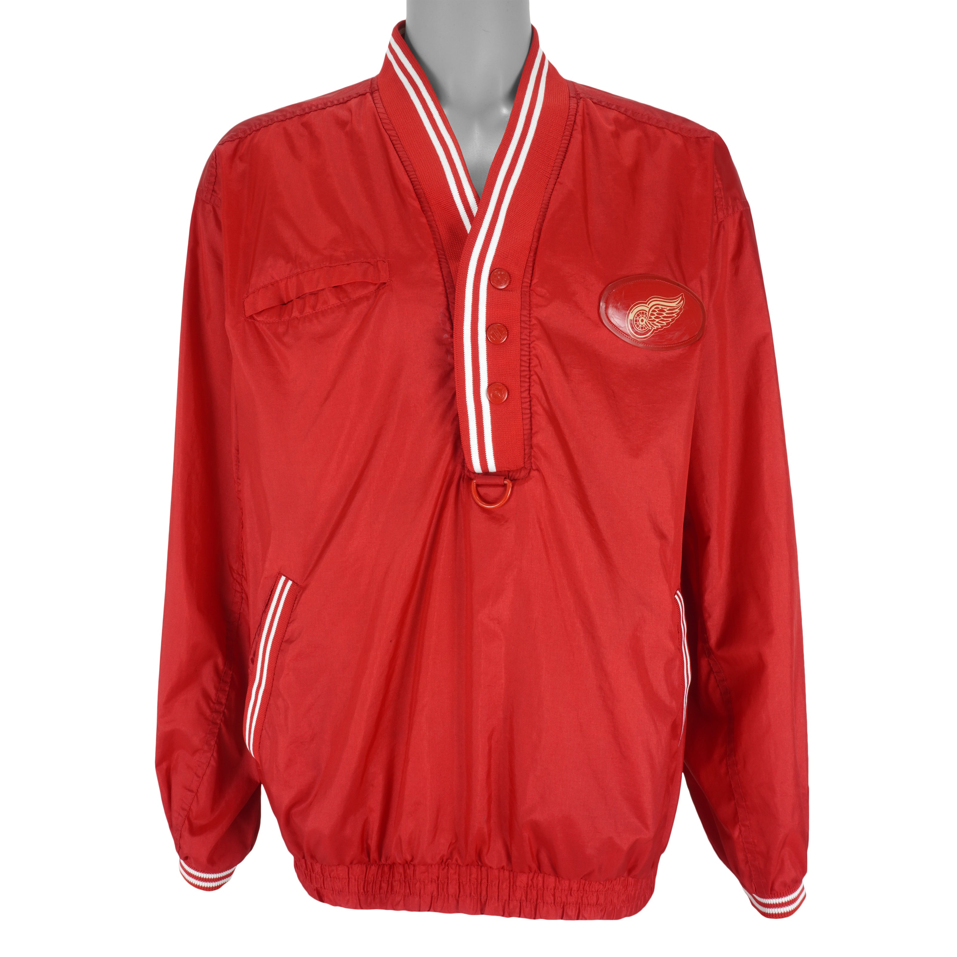 NHL (Pro Player) - Detroit Red Wings Pullover Windbreaker 1990s Medium Vintage Retro Hockey