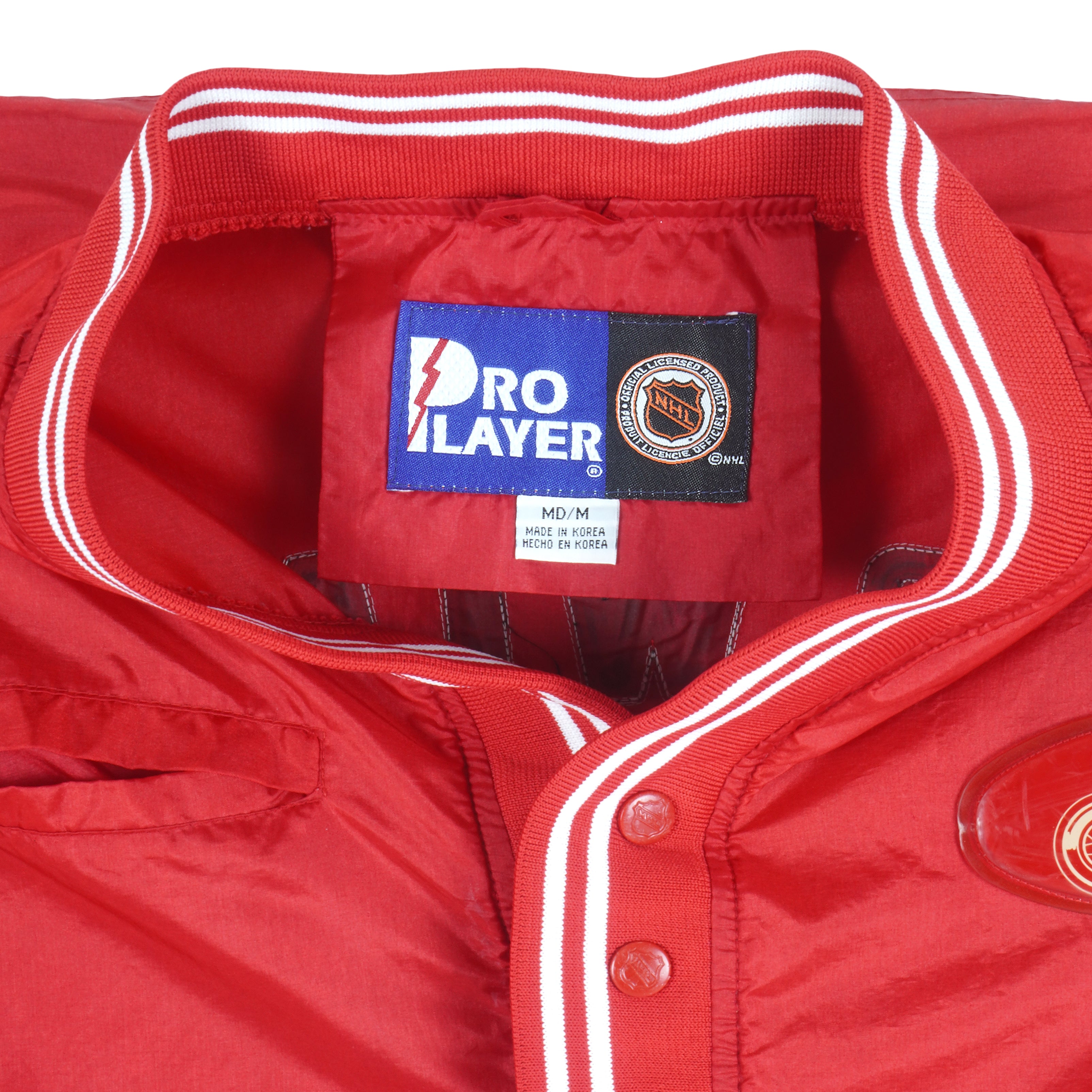 NHL (Pro Player) - Detroit Red Wings Pullover Windbreaker 1990s Medium Vintage Retro Hockey