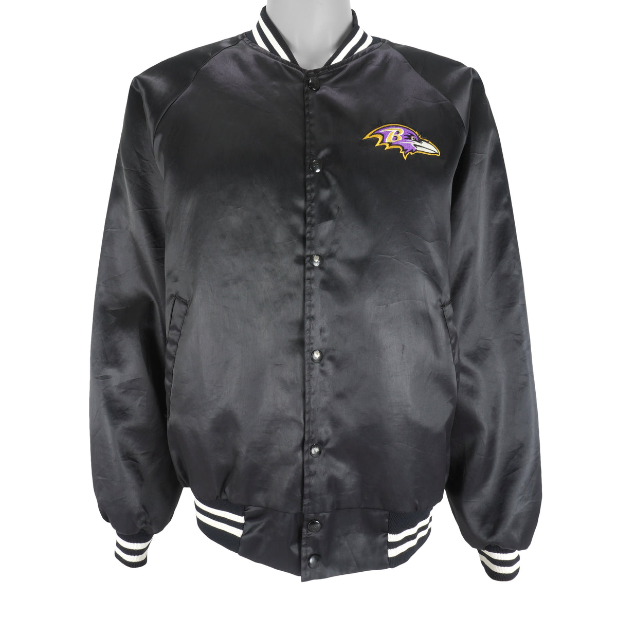 NFL - Baltimore Ravens Satin Jacket 1990s Large Vintage Retro Football