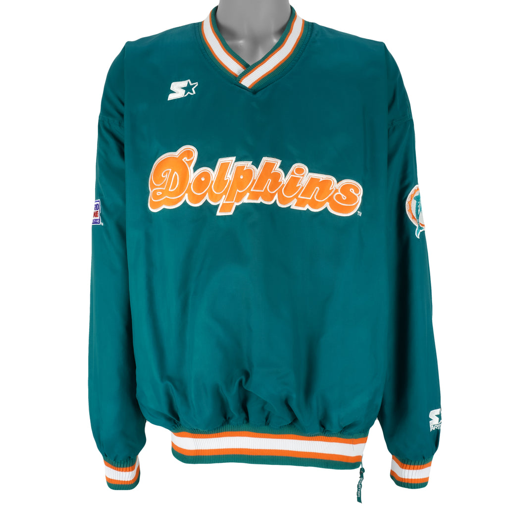 Starter - Miami Dolphins Pullover Windbreaker 1990s X-Large Vintage Retro Football