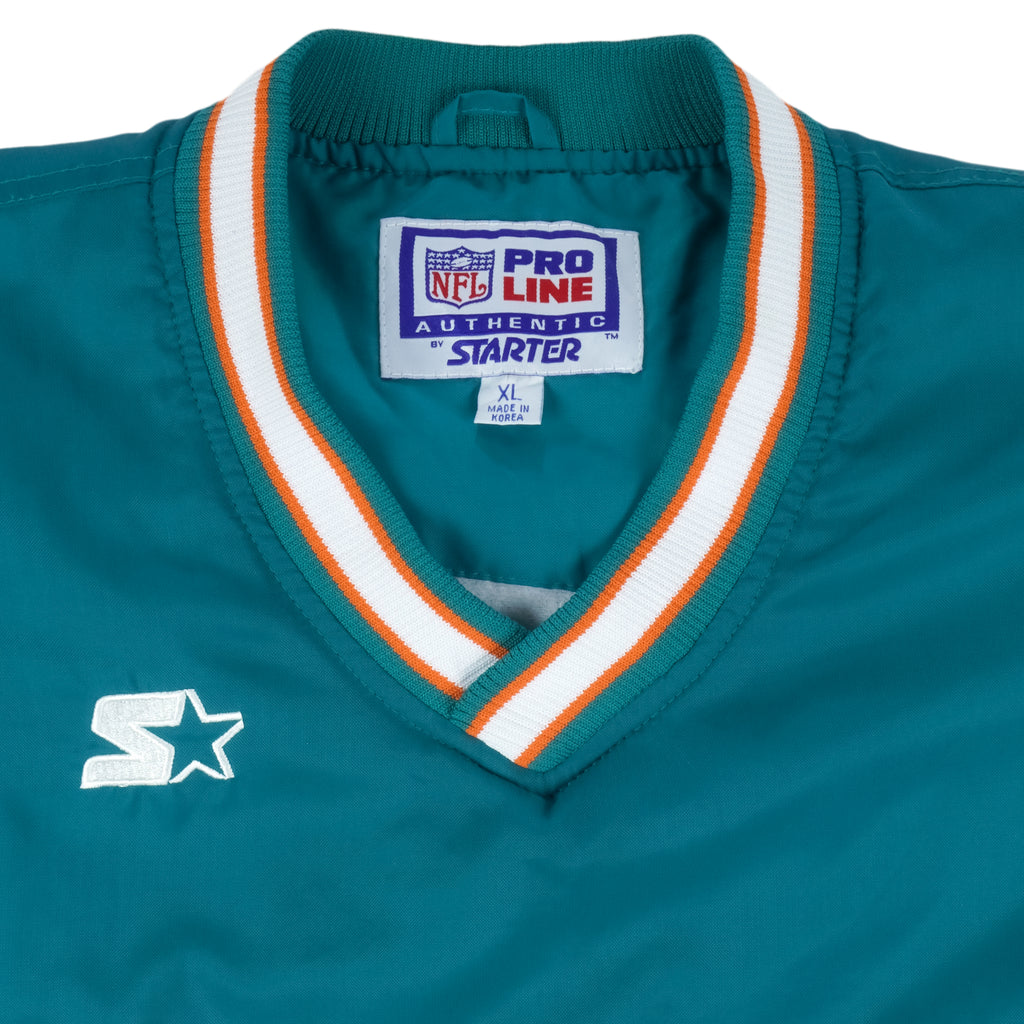 Starter - Miami Dolphins Pullover Windbreaker 1990s X-Large Vintage Retro Football