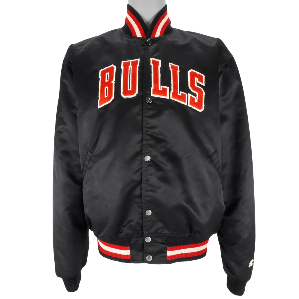 Starter - Chicago Bulls Button-Up Satin Jacket 1990s X-Large Vintage Retro Basketball