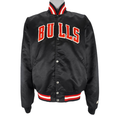 Starter - Chicago Bulls Button-Up Satin Jacket 1990s X-Large