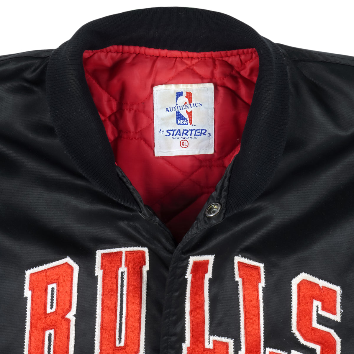 Starter - Chicago Bulls Button-Up Satin Jacket 1990s X-Large Vintage Retro