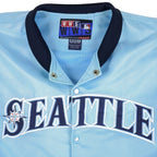 MLB (WWS) - Seattle Mariners Button-Up Satin Jacket1990s Large Vintage Retro Baseball