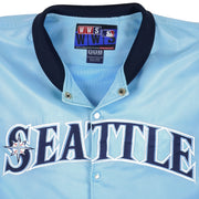 MLB (WWS) - Seattle Mariners Button-Up Satin Jacket1990s Large Vintage Retro Baseball