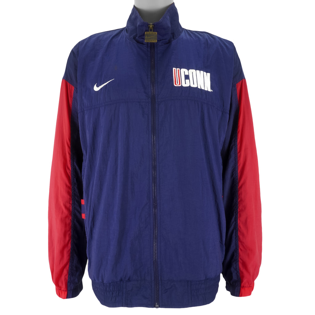 Nike - UCONN Big Logo Windbreaker 1990s X-Large Vintage Retro Football College