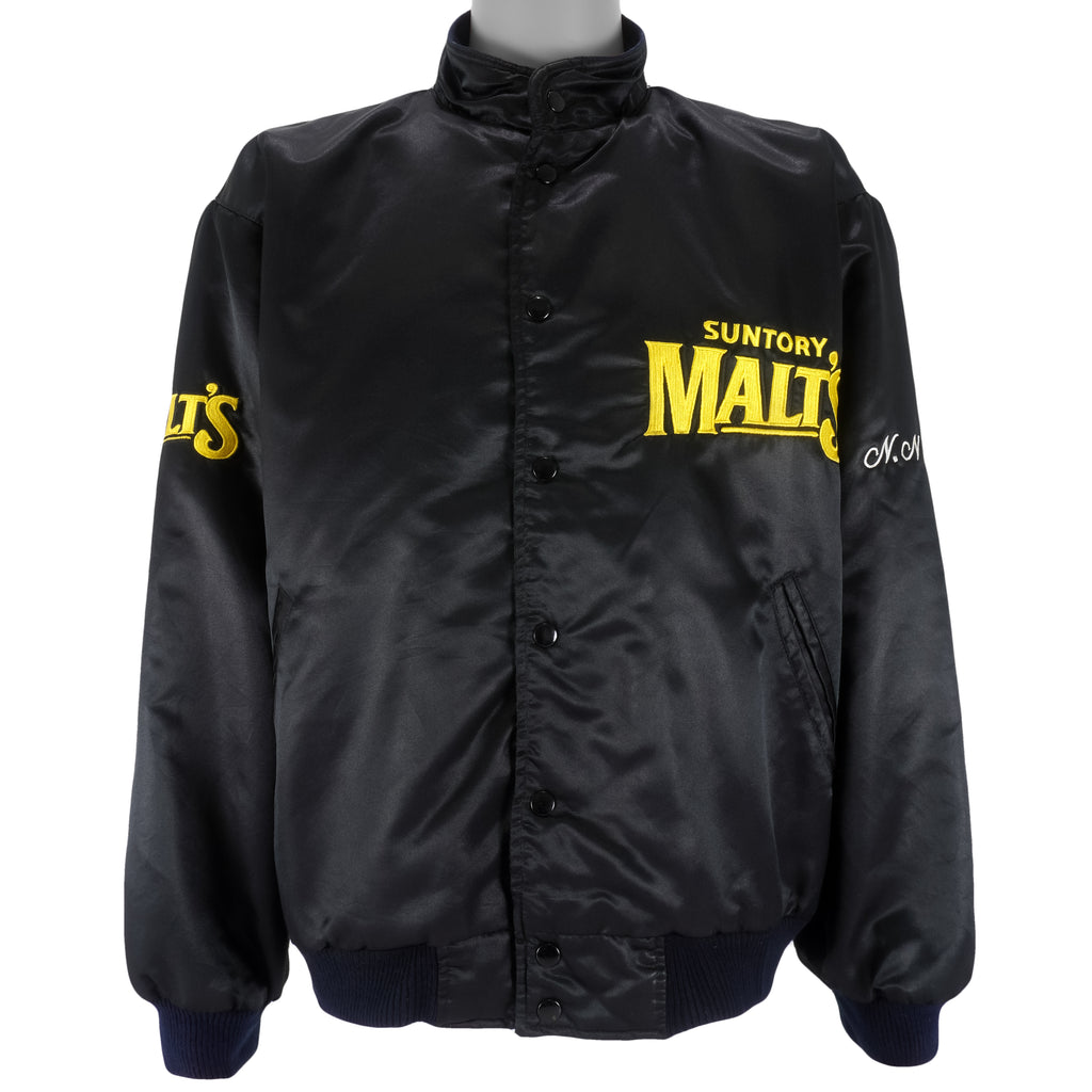Vintage - Suntory Malts Two-Toned Satin Jacket 1990s Large Vintage Retro