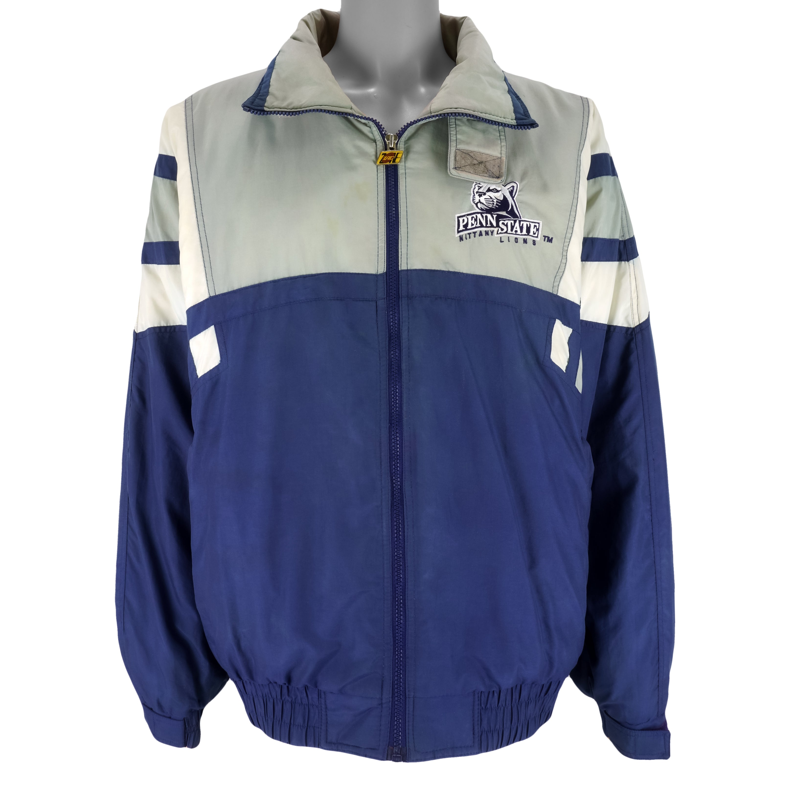 NCAA - Penn State Nittany Lions Zip-Up Windbreaker 1990s X-Large Vintage Retro Football College