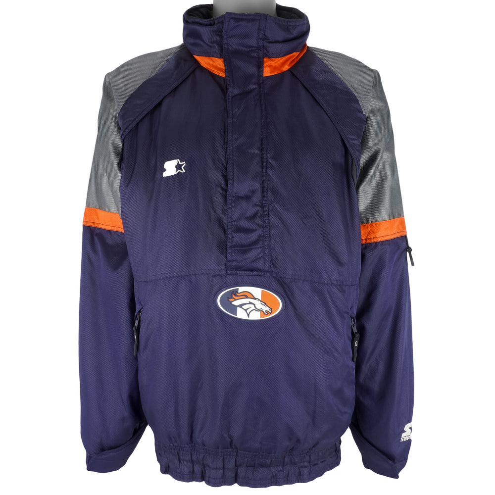 Starter - Denver Broncos 1/2 Zip Jacket 1990s X-Large Vintage Retro Football
