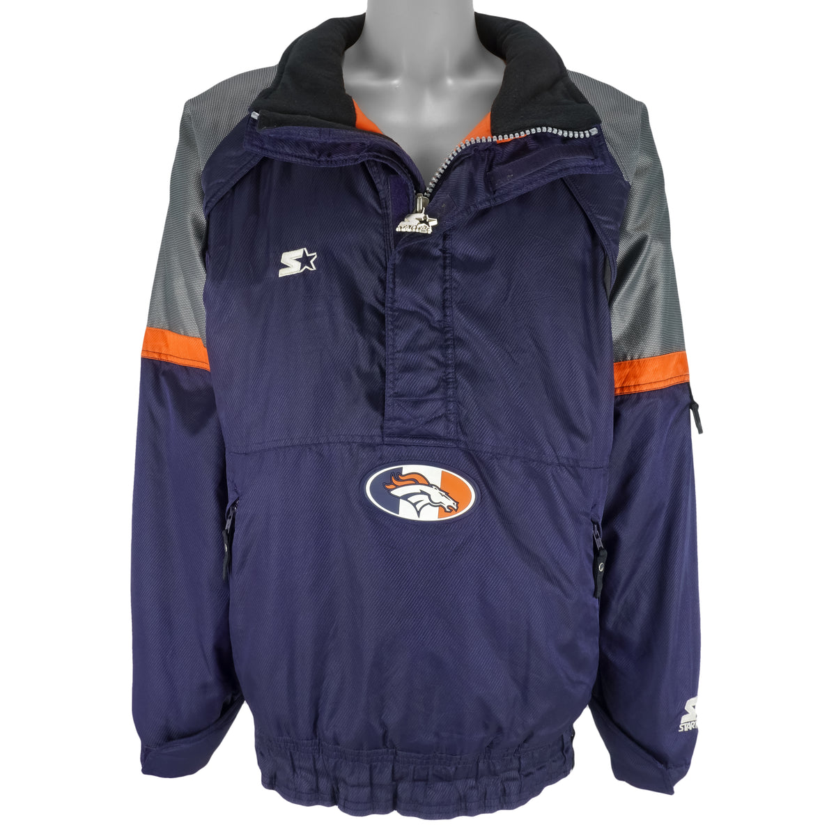 Starter - Denver Broncos 1/2 Zip Jacket 1990s X-Large Vintage Retro Football