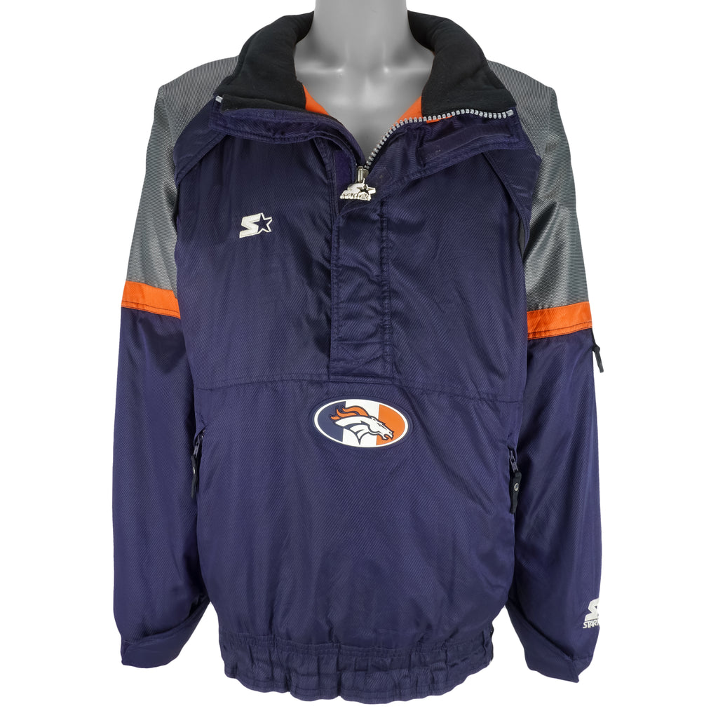Starter - Denver Broncos 1/2 Zip Jacket 1990s X-Large Vintage Retro Football