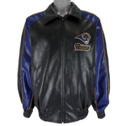 NFL - St. Louis Rams Big Logo Faux Leather Jacket 1990s Medium Vintage Retro Football
