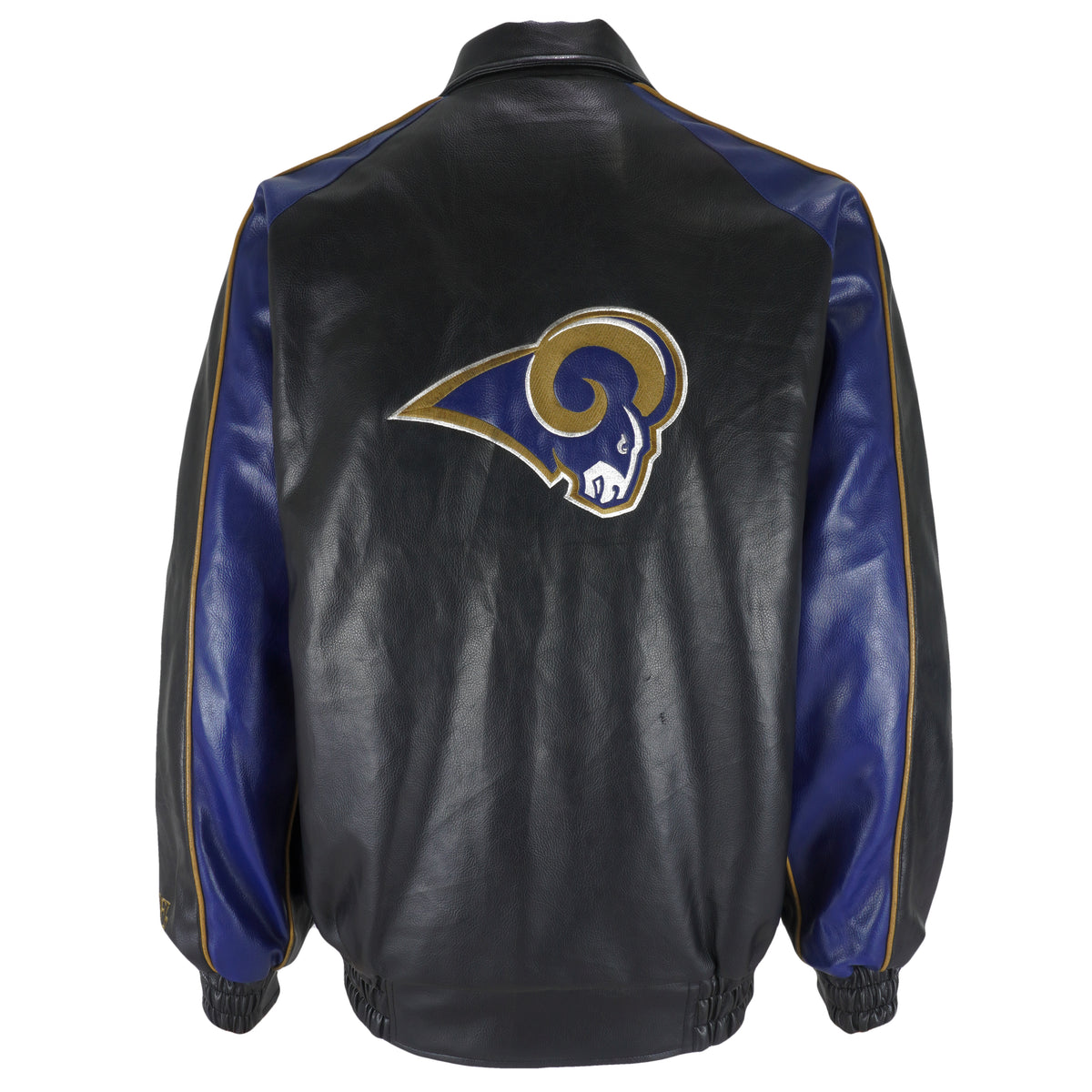 NFL - St. Louis Rams Big Logo Faux Leather Jacket 1990s Medium Vintage Retro Football