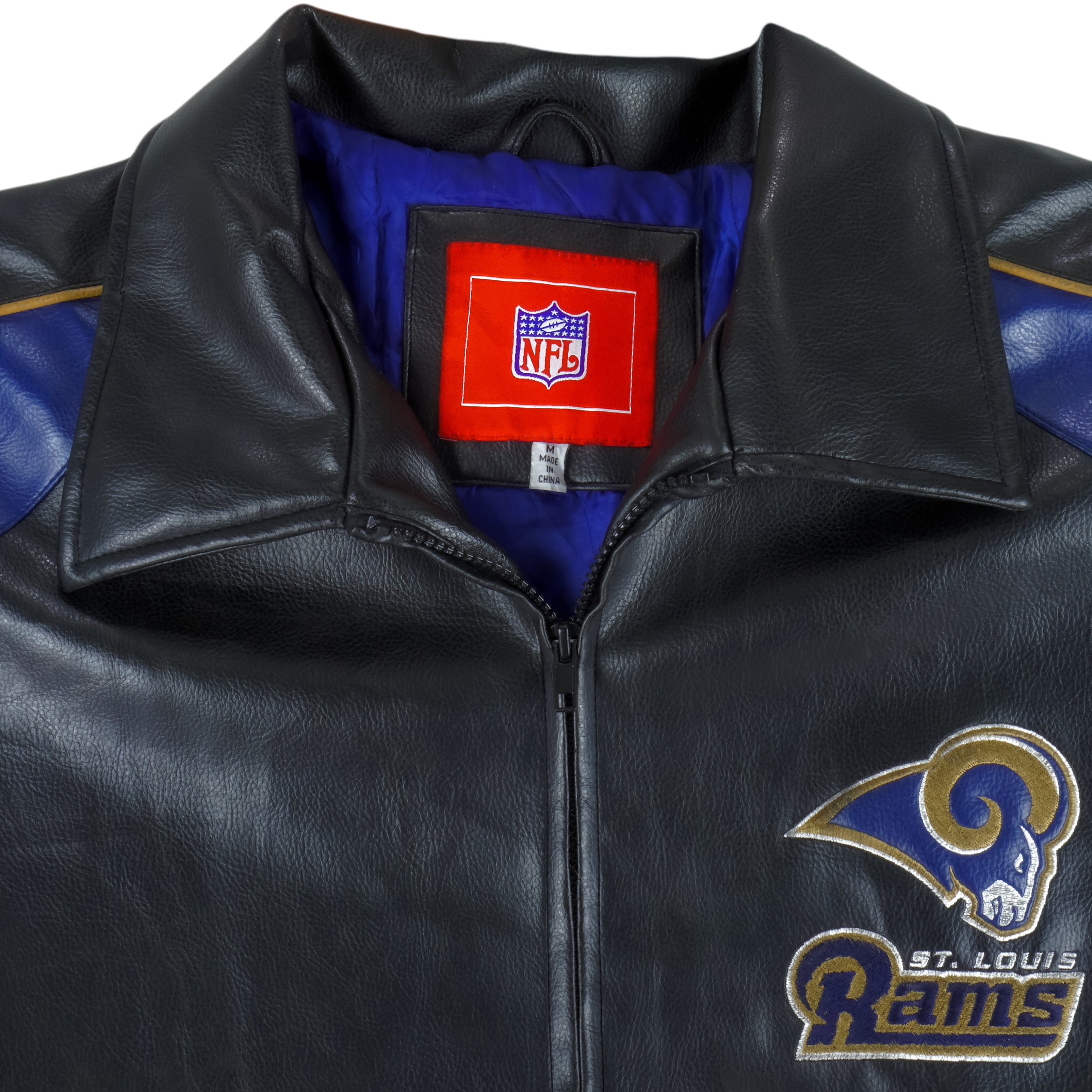 St. Louis Rams NFL Sports Faux Leather Jacket XL Football