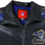NFL - St. Louis Rams Big Logo Faux Leather Jacket 1990s Medium Vintage Retro Football