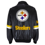 NFL - Pittsburgh Steelers Faux Leather Jacket 1990s Large Vintage Retro Football