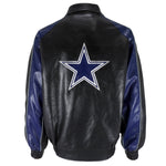 NFL - Dallas Cowboys Zip-Up Faux Leather Jacket 1990s Medium Vintage Retro Football