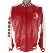 NCAA (Steve & Barrys) - Indiana Hoosiers Faux Leather Jacket 1990s X-Large Vintage Retro Football College