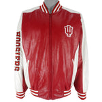 NCAA (Steve & Barrys) - Indiana Hoosiers Faux Leather Jacket 1990s X-Large Vintage Retro Football College