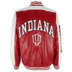 NCAA (Steve & Barrys) - Indiana Hoosiers Faux Leather Jacket 1990s X-Large Vintage Retro Football College