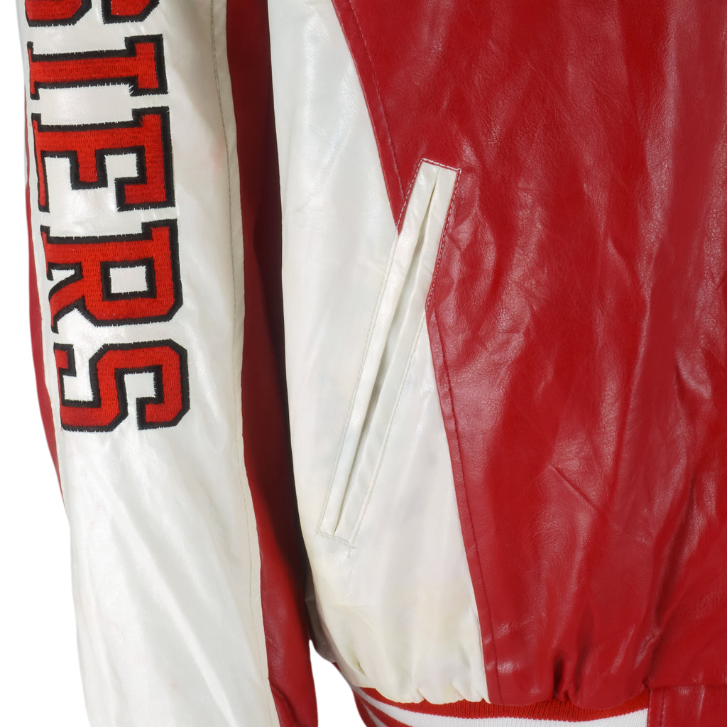 NCAA (Steve & Barrys) - Indiana Hoosiers Faux Leather Jacket 1990s X-Large Vintage Retro Football College