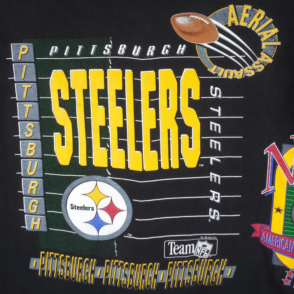 NFL (Salem) - Pittsburgh Steelers, Aerial Assault T-Shirt 1992 X-Large Vintage Retro Football