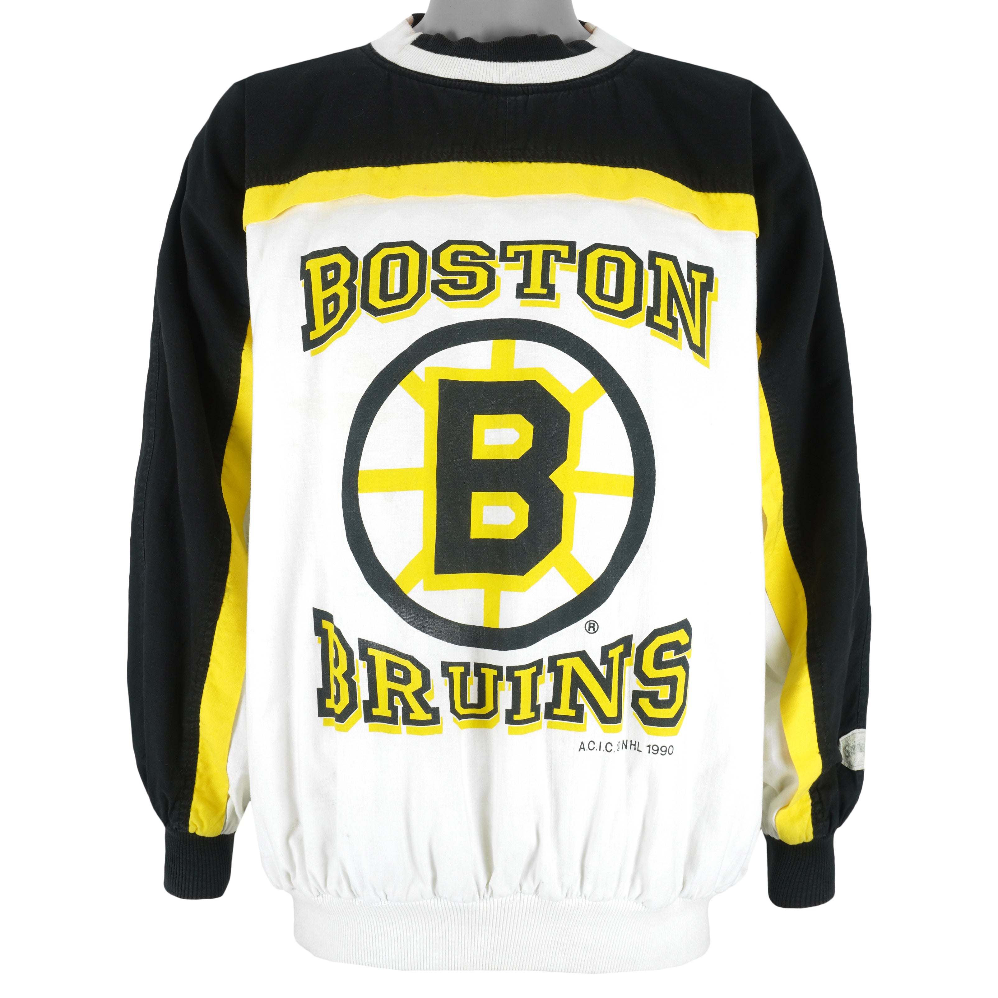 Fanatics NHL Boston Bruins Vintage Black Crew Neck Sweatshirt, Men's, Large