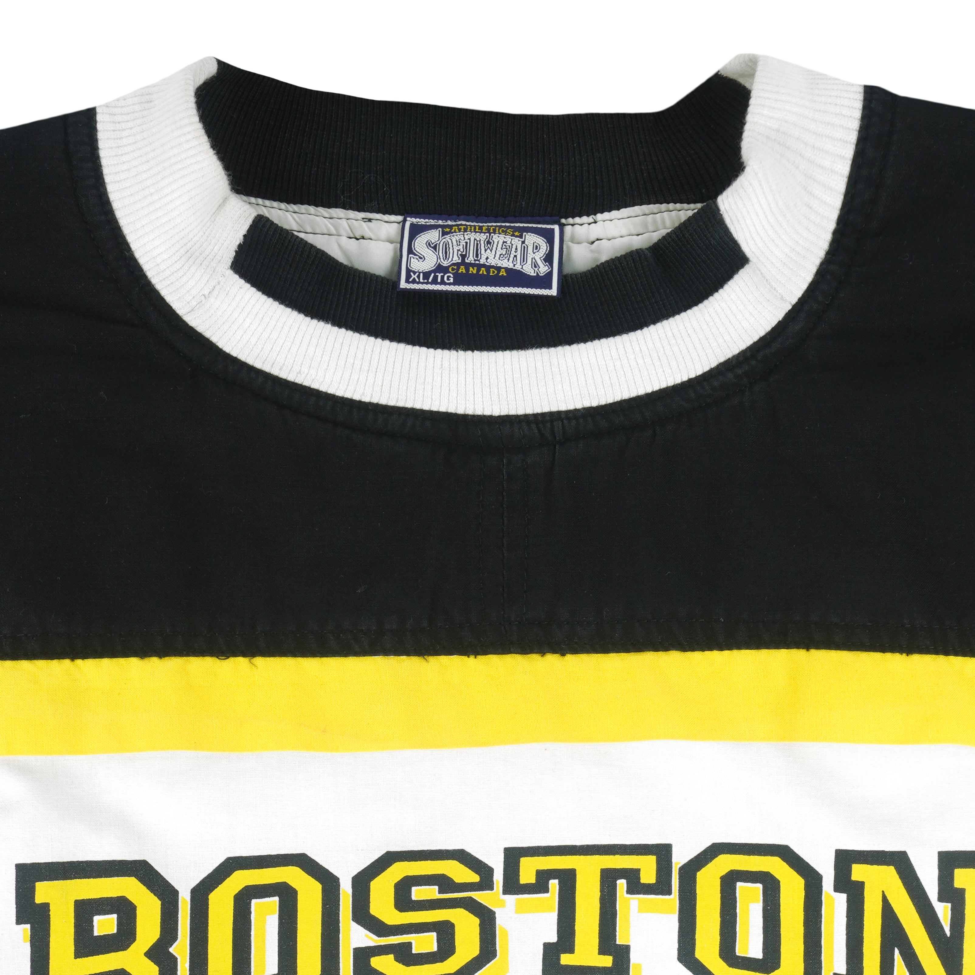 CustomCat Boston Bruins 1990's Vintage NHL Crewneck Sweatshirt Black / 5XL