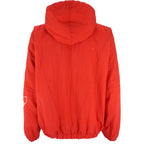 Adidas - Red Big Spell-Out Hooded Windbreaker 1990s Large Vintage Retro