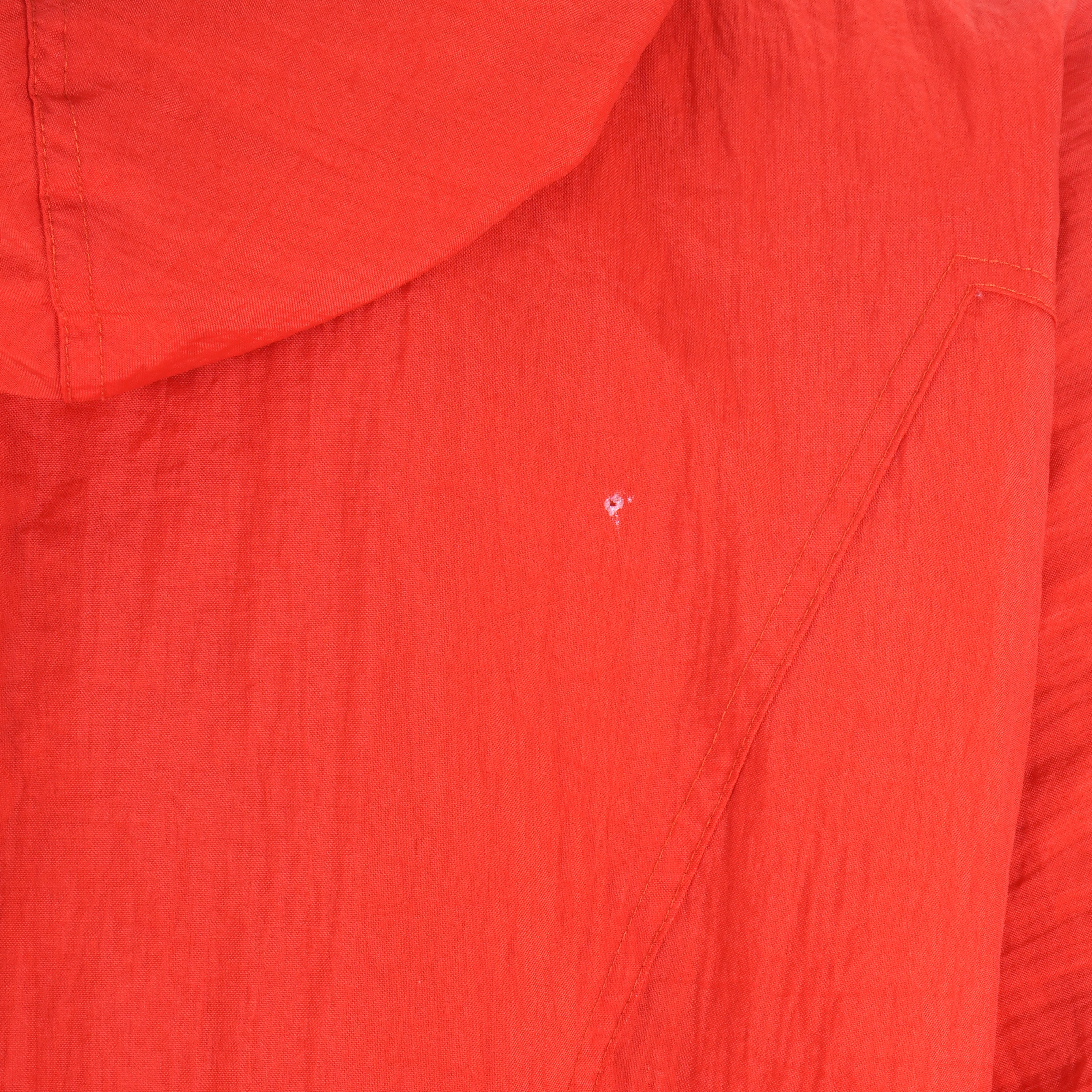 Adidas - Red Big Spell-Out Hooded Windbreaker 1990s Large Vintage Retro