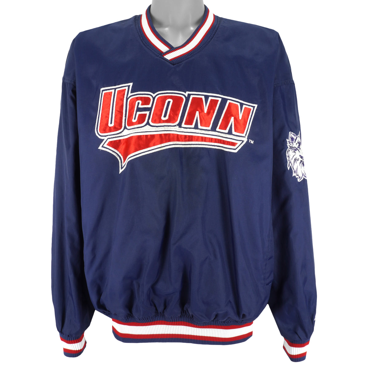 Starter - UCONN Big Spell-Out Windbreaker 1990s Large Vintage Retro College