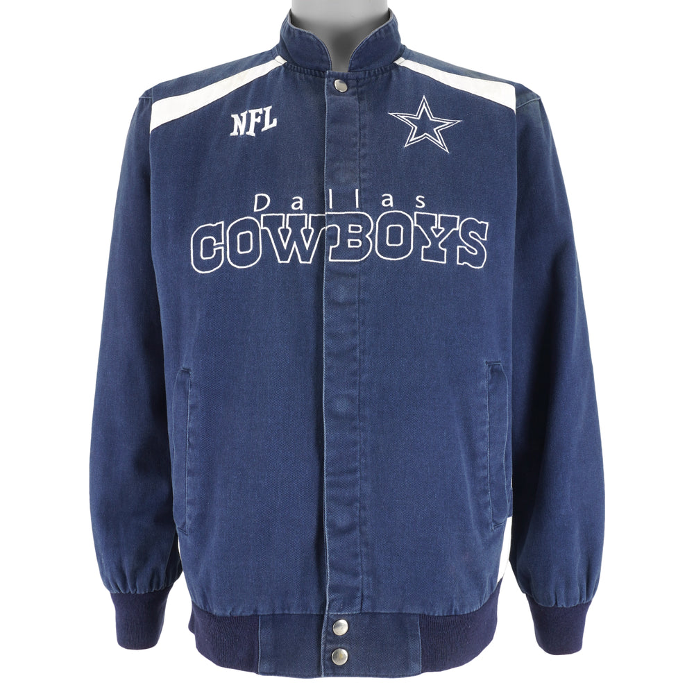 NFL - Dallas Cowboys Spell-Out Jean Jacket 1990s Medium Vintage Retro Football