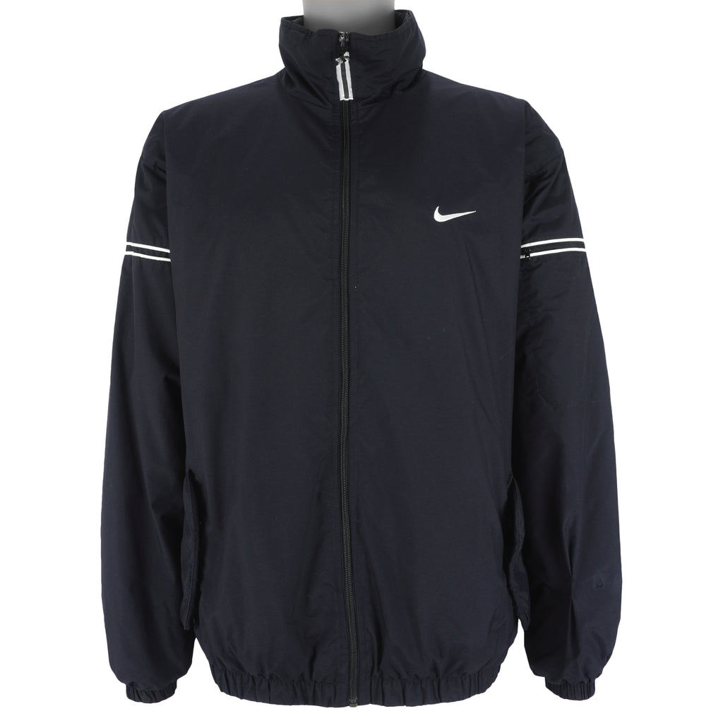 Nike - Black Embroidered Zip-Up Jacket Large Vintage Retro