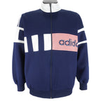 Adidas - Big Spell-Out Zip-Up Sweatshirt 1990s Medium Vintage Retro