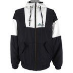 Adidas - Big Logo Embroidered Hooded Jacket 1990s Large Vintage Retro