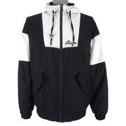 Adidas - Big Logo Embroidered Hooded Jacket 1990s Large Vintage Retro