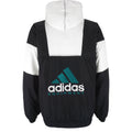 Adidas - B&W Equipment Embroidered Hooded Jacket 1990s Large Vintage Retro