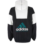 Adidas - B&W Equipment Embroidered Hooded Jacket 1990s Large Vintage Retro