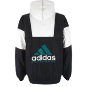 Adidas - B&W Equipment Embroidered Hooded Jacket 1990s Large Vintage Retro