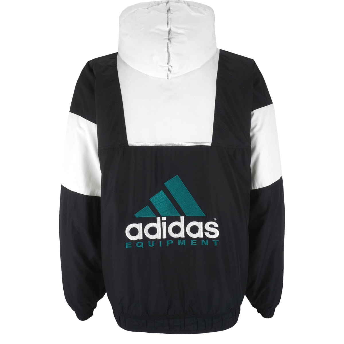 Adidas - B&W Equipment Embroidered Hooded Jacket 1990s Large Vintage Retro
