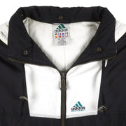 Adidas - Big Logo Embroidered Hooded Jacket 1990s Large Vintage Retro