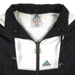Adidas - Big Logo Embroidered Hooded Jacket 1990s Large Vintage Retro