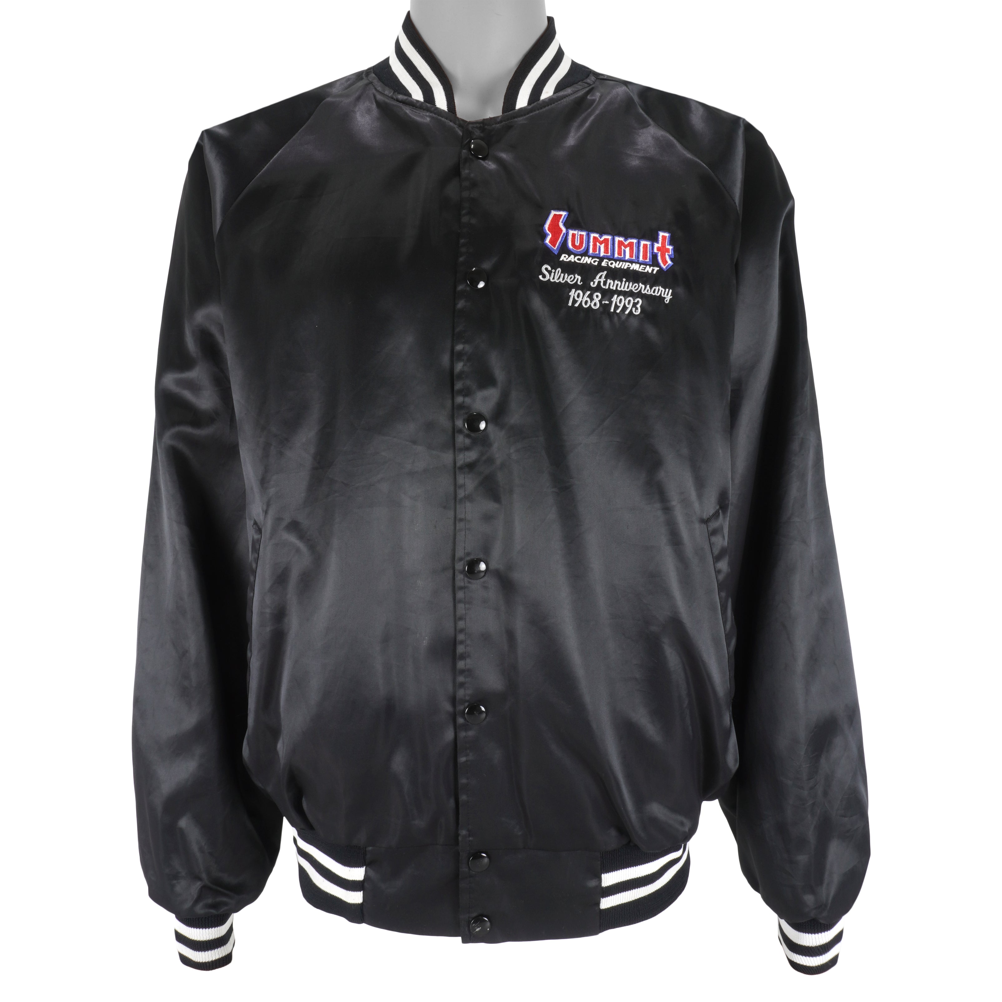 Vintage - Black Summit Racing Satin Jacket 1993 X-Large Vintage Retro