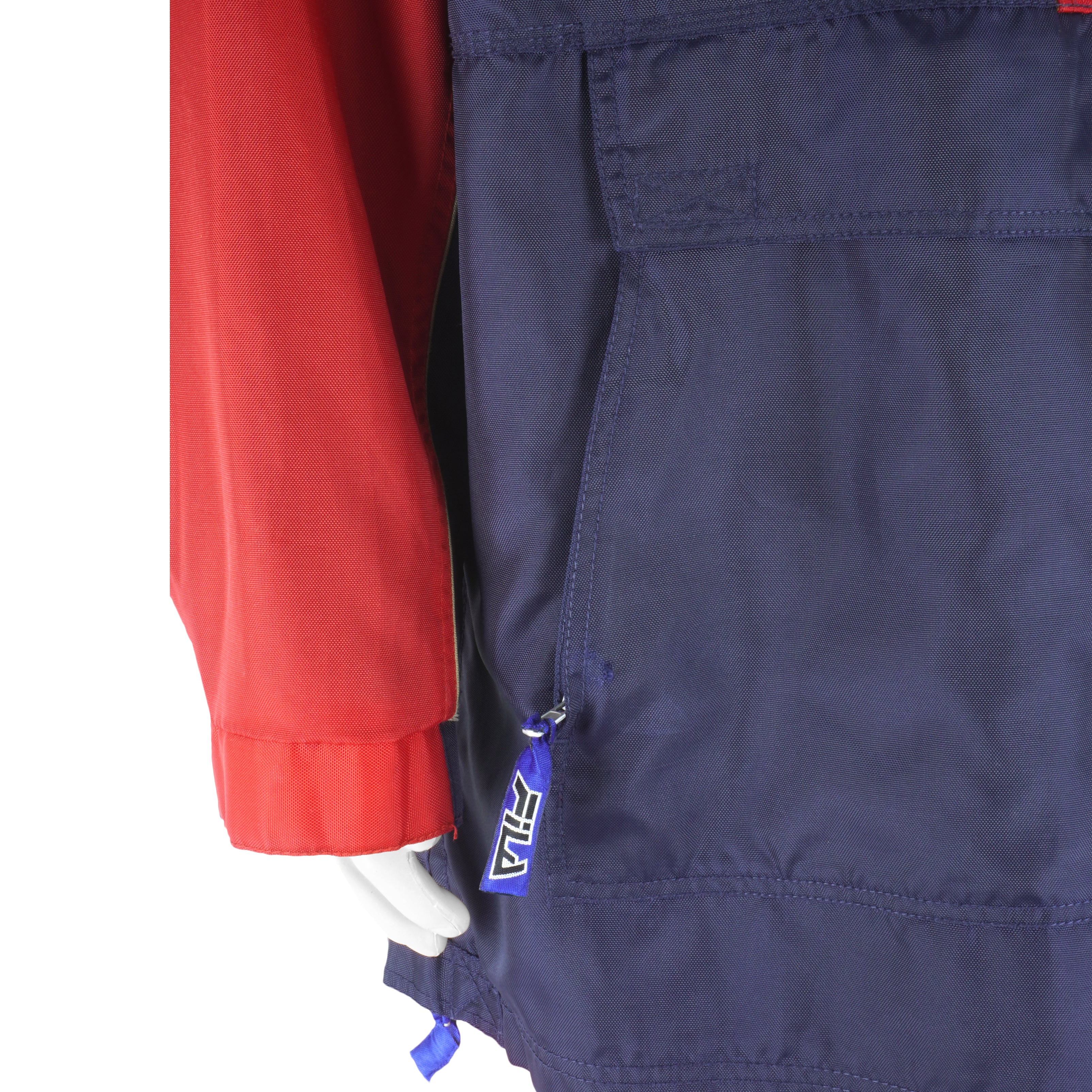 Fila - Blue 1/2 Zip Hooded Jacket 1990s X-Large Vintage Retro